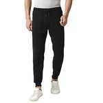 Bewakoof Men Jet Black Casual Jogger Pants with Zipper, Large