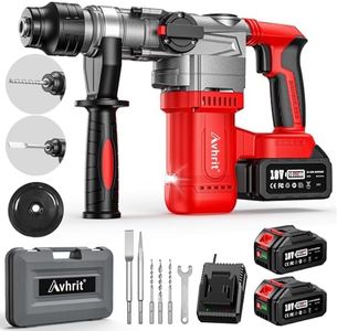 Avhrit Taladro Percutor a Bateria, Mejorado 4,2J 4200BPM Potente Taladro Percutor con 2*Baterías 5.0AH y Cargador, Martillo Perforador Tanto para Profesionales como para Entusiastas del Bricolaje