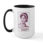 CafePress Jane Austen Knit Large Mug 15 oz (444 ml) Ceramic Coffee Mug