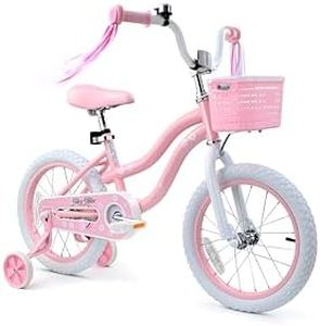 bicystar Girls Bike for Kids 3-5, Kids Bike with Training Wheels, Basket, Coaster Brake, Streamers, 16 inch Pink Pedal Bike for Kids, Birthday Gift