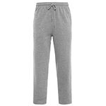 GA COMMUNICATIONS Men’s Exercise Jogging Sweat Pants Open Hem Lightweight Casual Drawstring Brushed Fleece Elasticated Waist Bottoms Gym Trousers (XL, Grey)