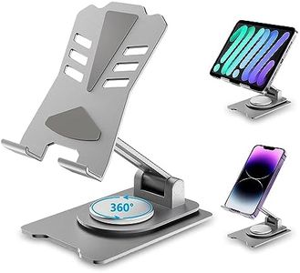ZONSUSE Soporte movil Mesa, Soporte Tablet,Soporte de Escritorio Giratorio Ajustable con Base Giratoria de 360 Grados, con Todos los Teléfonos, iPhone, iPad, Switch,Galaxy,Tab/Phones(4-13")
