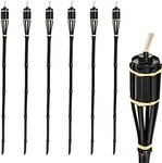 6X Black 113cm Bamboo Garden Fire T