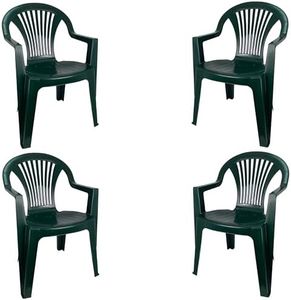 COSHANO Set de Sillas plasticas para Terraza, Jardín, Patio, Playa, Camping, apilables (4X Verde)
