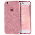 MATEPROX iPhone 6s Case iPhone 6 Case Glitter Slim Bling Crystal Clear 3 Layer Hybrid Protective Case for iPhone 6s/6 4.7 inch (Pink)