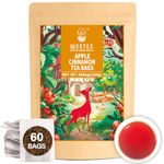 WT WEETEE Apple Cinnamon Herbal Tea Bags, Without Black Tea Perfect Blend of Sweet Cinnamon, Tart Hibiscus, Natural Apple & Cinnamon Flavoring, Caffeine-free Cinnamon Apple Tea 60 Count