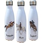 Show Jumping Horse Insulated Bottle Personalised - Gift for Horse Owners & Lover - Personalised Horse Riding Thermal Flask - Stainless Steel Water Bottle (Sophia)