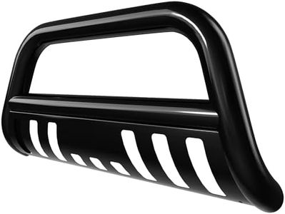 YITAMOTOR Bull Bar Compatible for 2004-2023 Ford F150 F-150 Black Heavy Duty 3" Tube Brush Push Front Bumper Grill Grille Guard with Skid Plate