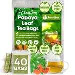 Lavendium, Premium 40 Papaya Leaf Tea Bags, 100% Natural & Pure from Papaya Leaves. Loose Leaf Papaya Herbal Tea. Made with Natural Material Tea Bags. No Sugar, No Caffeine, No Gluten, Vegan.