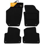 FSW - Tailored Mats - Fits SKODA Fabia 2007-2014 - Black Carpet - Anti Slip Mat - Non Slip Car Floor Mat, Fitted With Clips & Granulated Backing - 4 Pc Floor Mat Only