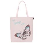 MASQ By Q-One Multipurpose Casual Tote Bag For Girls And Women, Sturdy, Butterfly Embroidered, Durable, Designed For Being Functional And Trendy With Ample Storage