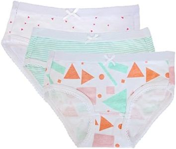 Feathers Girls Mod Print Tagless Briefs Underwear Super Soft Panties 3-Pack size: 2
