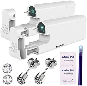 2Pcs Ear Piercing Kit Automatic and Painless Ear Nail Gun Disposable Aseptic Household Ear Piercing Gun Portable Ear Piercing Gun Group Ear Piercing Tools With Built-in 4mm Hypoallergenic Ear Studs