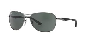 Ray-Ban Men's RB3519 Aviator Sunglasses, Gunmetal/Green, 59 mm