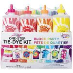 Tulip One-Step Tie-Dye Kit Block Party 16oz 8 Color Tie Dye, Rainbow, As Detailed