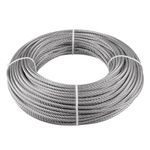 TooTaci 3/16 Wire Rope,100ft T316 Stainless Steel Cable 3/16 inch,Heavy Duty Cable Railing Kit,7×19 Braided Steel Cable Aircraft Cable 3/16 for Deck Railing,Cable Rails,DIY Balustrade