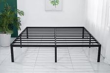 XTFei 14 Inch California King Bed Frames No Box Spring Needed 3500lbs Heavy Duty Steel Slat Metal Platform 12 Inch Under-Bed Storage Strengthen Support Mattress Foundation Noise Free