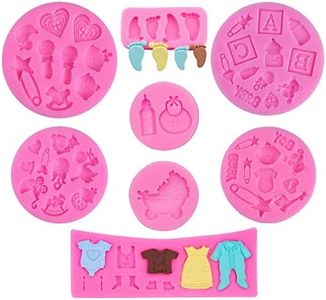 Woohome 8 Pz Moldes de Silicona para Fondant para Bebés, Molde de Silicona para Bebé, Molde de Bebé Fondant para La Decoración de Pasteles de Cumpleaños de Baby Shower