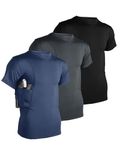 Lilcreek Conceal Carry Shirts for Men 3 Pack,Concealed Carry t-Shirt Holster,Conceal Carry Holster for Men