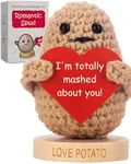 Romantic Gift for Girlfriend or Wife - Cute Knitted Crochet Positive Potato with 30 Love Notes - Fun Gift Idea for Wife Couples - Christmas Stocking Stuffers for Women | Valentines Day Gift for Her