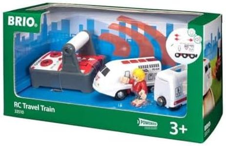Brio World - 33510 - Train De Voyageur Radiocommandé - Train Ã‰lectrique - Fonction Son Et Lumière - Pour Circuit De Train En Bois - Jouet Mixte Ã€ Partir De 3 Ans