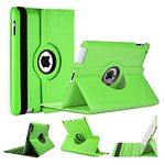 World Biz Rotating Case for iPad 2/ iPad 3/ iPad 4 (Old Model) 9.7'' - 360° Rotation Shockproof PU Leather Book Flip Folio Protection Cover With Auto Sleep/Wake (Green)