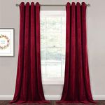 StangH 108-inch Long Velvet Curtains - Luxurious Velvet Fabric Room Darkening Draperies Decorative Large Backdrops for Home Theater/Sliding Glass Door, Red, W52 x L108 inches, 2 Panels