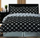 Royal Hotel Bedding Black and White Bloomingdale 8-Piece California-King Bed-in-a-Bag 100% Cotton 300 Thread Count
