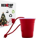 Christmas Ornaments Red Cups for Living Room, Outdoor Kitchen, Red Christmas Tree, Christmas Tree Ornaments Set for Room Decoration, Christmas Cups, Camping Cup | Party Decoration | BPA Free