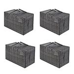 VENO 4 Pack Heavy Duty Oversized Storage Bag for Moving, College Dorm, Traveling, Camping, Christmas Decorations, Packing Supplies, Organizer Tote, Reusable and Sustainable (Windowpane, 4 Pack)