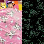 FAMYO Unicorn Glow in The Dark Blanket for Kids 0-15 Years |200x152 Cm| Soft Flannel Fleece Throw, Cozy & Warm All-Season Radium Blanket, Ideal Gift for Boys & Girls (Lt. Pink, Queen Size)