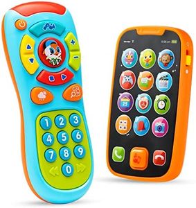 JOYIN My Learning Remote and Smartphone Bundle with Music, Fun Toys for Baby, Infants, Kids, Boys or Girls Birthday Gifts, Christmas Stocking Stuffers, Xmas Present.