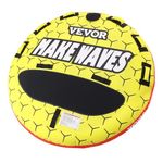 VEVOR Towable Tube for Boating, 1-3 Riders Inflatable Boat Tubes and Towables, 510 lbs, 63" Round Water Sport Towable Tubes for Boats to Pull, Full Nylon Cover, EVA Grab Handles and Speed Safety Valve