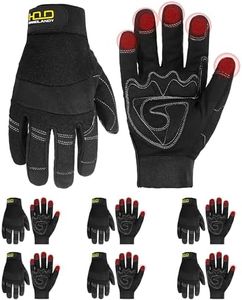 HANDLANDY Work Gloves for Men & Women, Utility Mechanic Working Gloves Touch Screen, Flexible Breathable Gardening Gloves for Yard Maintenance (X-Large, 6 Pairs)