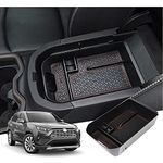 GAFAT Toyot-a RAV4 /Hybrid/Plug-in Hybrid 2019-2023 2024 Centre Console Storage Box, RAV4 2023 Armrest Organiser Tray Centre Armrest Glove Box, Compatible with Toyota RAV4 Accessories (Brown)