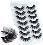 Leipple False Eyelashes 7 Pairs - Professional Reusable 8D Lashes - Natural Wispy Thick Fluffy Fake Eyelashes Faux Eyelashes (G02)