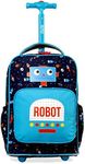 J World New York Kids' Sparkle Rolling Backpack, Robot, One Size, Sparkle Kids Rolling Backpack