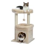 PAWZ Road Cat Tree, Multi-Level Cat Tower with Sisal-Covered Scratching Post, Cozy Cat Condo and Large Cat Perch for Indoor Cats