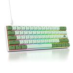 SbocKeeb 60% Mechanical Keyboard Green, Compact 60 Percent Gaming Keyboard RGB Backlit, 61 Keys Red Switches Mini Keyboard, USB Wired Office Keyboard for Windows Mac Laptop PC (61 Matcha)