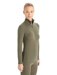 Icebreaker Merino Half Zip Thermal Long Sleeve 175gm for Women, 100% Merino Wool Base Layer, Soft, Comfy Pullover for Women with Stretch, Slim Fit - Cold Weather Thermal Shirt - Loden Green, Medium