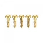 sourcing map Wood Screws M2.5 x 10mm Slotted Round Head Brass Self-Tapping Screw 50 Pcs