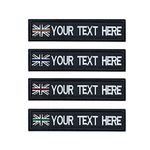 Custom Name Patches, 2pcs Personalized Military Name Patch Embroidery UK Flag Name Tactical Tag for Uniform Vest Bags Jacket Clothing