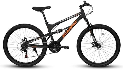 Ecarpat 26 Inch Dual Suspension Mountain Bike, 21 Speeds Dual Disc Brake, Men Women Steel Mountain Bike, Adult Trail Beach Snow Commuter City Bikes