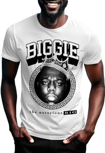 Swag Point Men’s Graphic T Shirts – 100% Cotton Short Sleeve Streetwear Hip Hop Vintage Print Casual Tee Printed Tops, Biggie, Medium