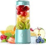 Portable Blender USB Rechargeable, Hotsch Personal Size Blender for Shakes and Smoothies, Strong Cutting Power with Six Blades, 13.5Oz Juicer Cup for Sports, Travel