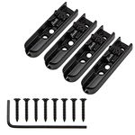 4Pcs Yootones Bass Guitar Bridge Individual Bass Bridge Tailpiece Single String Bass Bridge for 4 String Electric Bass Guitar Accessories (Black)