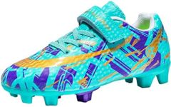 VTASQ Soccer Shoes Child Teens Artificial Grass Soccer Sneakers Training Shoes Athletics Training Soccer Boots, turquoise, 2.5 UK