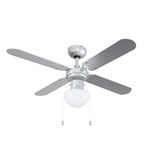 MiniSun | 42" Modern 4 Blade Ceiling Fan with Frosted Opal Glass Light Shade | Ceiling Fans with Lamps, Home Décor & Improvement Essential