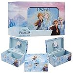 Disney Encanto Musical Jewellery Box for Girls Princess Frozen Storage Box with Spinning Mirabel The Little Mermaid Ariel Elsa Music Box, Gifts for Girls (Blue Frozen)