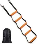 4-Step & 5-Step Heavy-Duty Marine Rope Ladder for Boats, Inflatable Boats, Kayaks & Canoes – Stainless Steel Hooks, Non-Slip Steps, UV-Resistant Rop (5 Step Orange&Black)